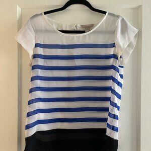 Sheer coastal striped top